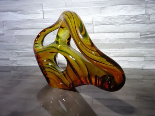 Glaskunst in amber/ FORMA di Vetro Organico