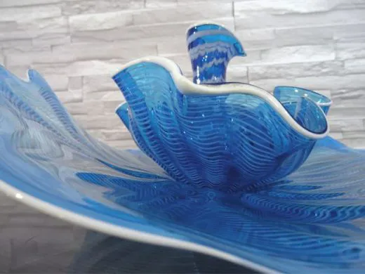 Glaskunst in blau/ LASTRA in Vetro