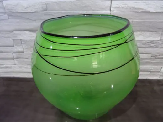 Glaskunst in grün/ Grande BOLLA di Vetro verticale