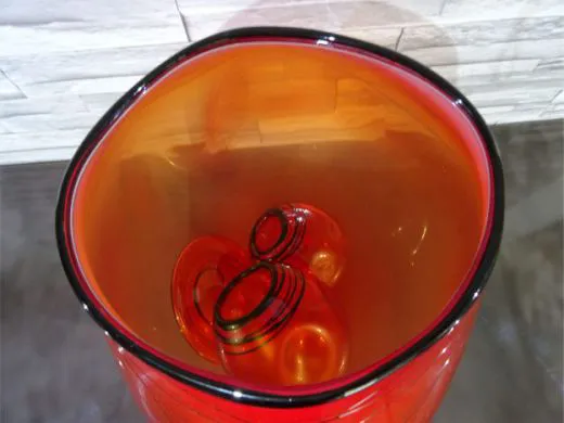 Glaskunst in rot/ Grande BOLLA di Vetro verticale