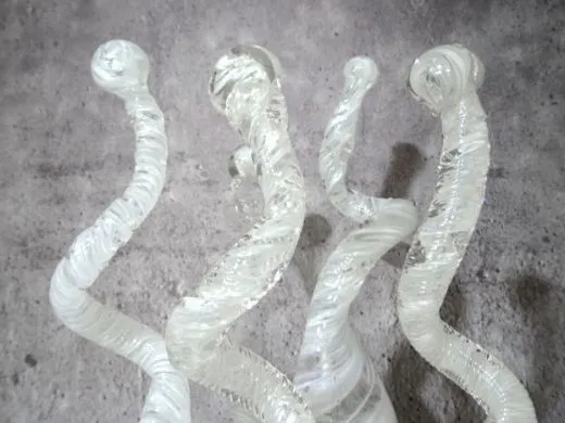 Glasskulptur (5 Stück) in weiß transluzent / GOCCE di Vetro
