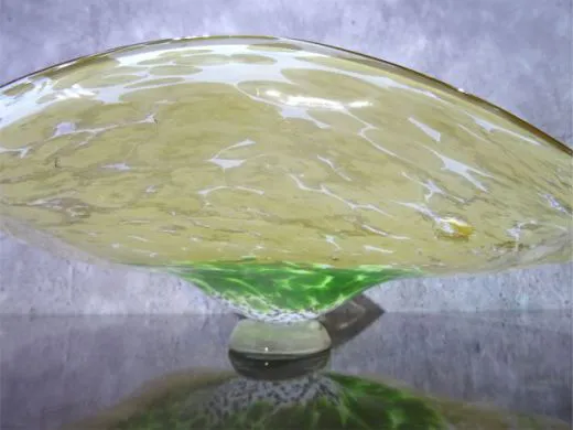 Glasschale in amber-grün/ GIRASOLE di Vetro