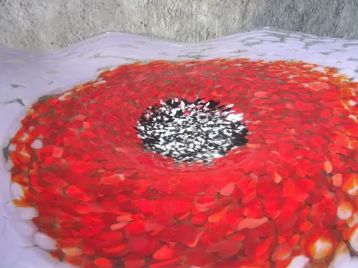 Glasschale in purpur-rot/ GIRASOLE di Vetro