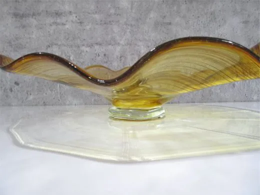 Glasschale in amber/ RICCIOLO di Vetro