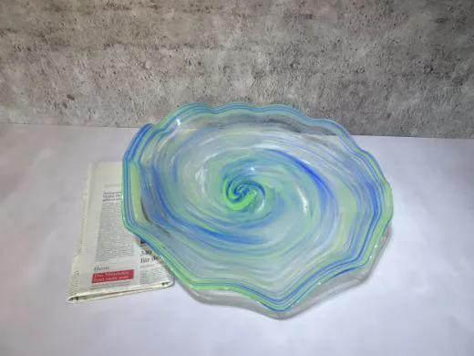 Glasschale in blau-grün/ RICCIOLO di Vetro