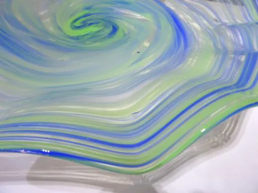 Glasschale in blau-grün/ RICCIOLO di Vetro