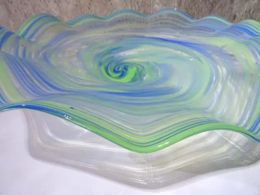 Glasschale in blau-grün/ RICCIOLO di Vetro