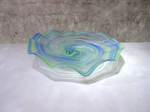 Glasschale in blau-grün/ RICCIOLO di Vetro