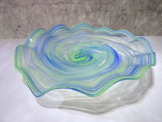 Glasschale in blau-grün/ RICCIOLO di Vetro