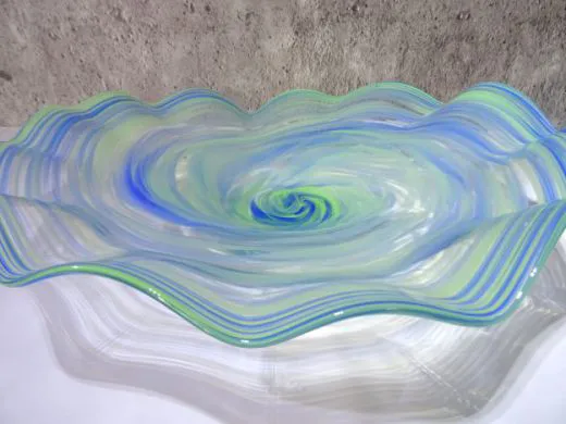 Glasschale in blau-grün/ RICCIOLO di Vetro