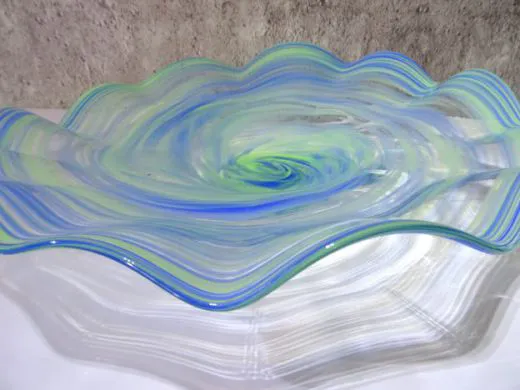 Glasschale in blau-grün/ RICCIOLO di Vetro