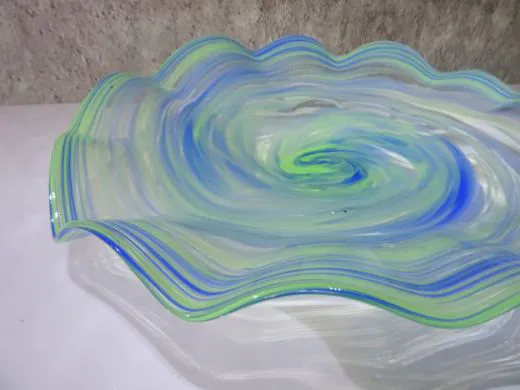 Glasschale in blau-grün/ RICCIOLO di Vetro
