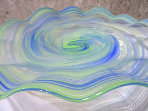 Glasschale in blau-grün/ RICCIOLO di Vetro