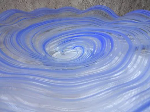 Glasschale in blau/ RICCIOLO di Vetro