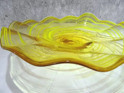 Glasschale in amber-gelb/ RICCIOLO di Vetro
