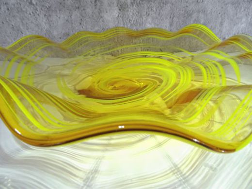 Glasschale in amber-gelb/ RICCIOLO di Vetro