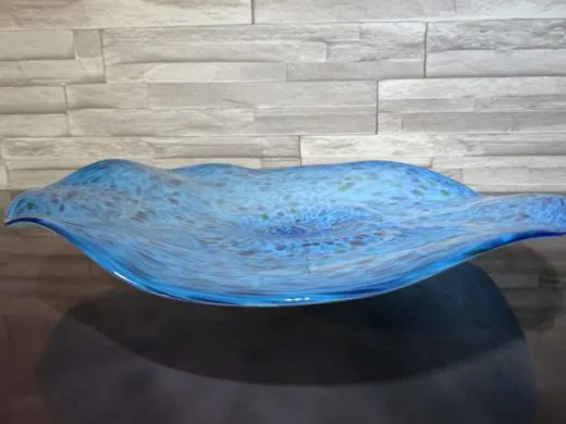 Glasschale in türkis-blau/ MACCHIE di Vetro