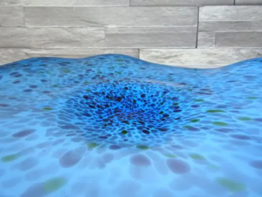 Glasschale in türkis-blau/ MACCHIE di Vetro