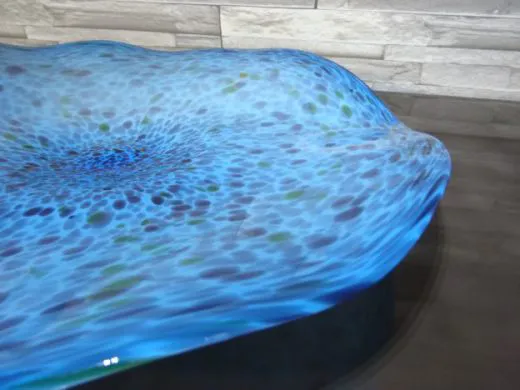 Glasschale in türkis-blau/ MACCHIE di Vetro