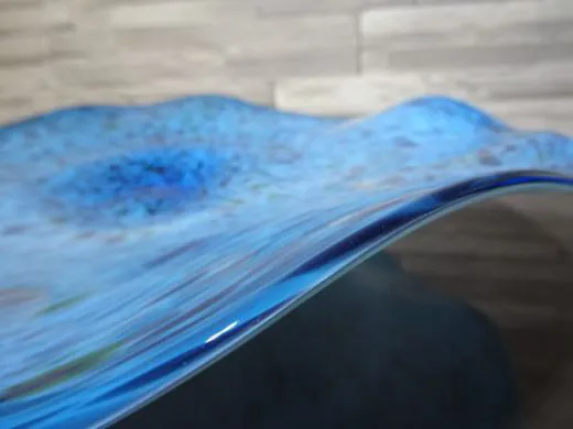 Glasschale in türkis-blau/ MACCHIE di Vetro