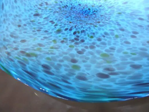 Glasschale in türkis-blau/ MACCHIE di Vetro