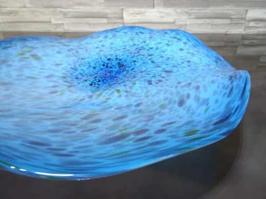 Glasschale in türkis-blau/ MACCHIE di Vetro