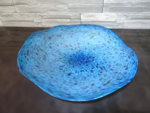 Glasschale in türkis-blau/ MACCHIE di Vetro