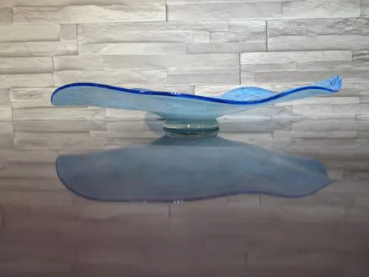 Glasschale in türkis-blau/ MACCHIE di Vetro