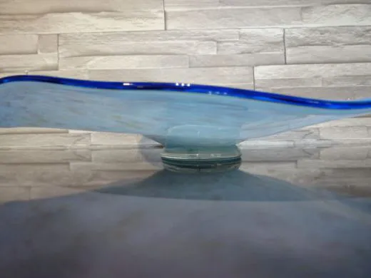 Glasschale in türkis-blau/ MACCHIE di Vetro