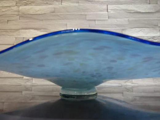 Glasschale in türkis-blau/ MACCHIE di Vetro