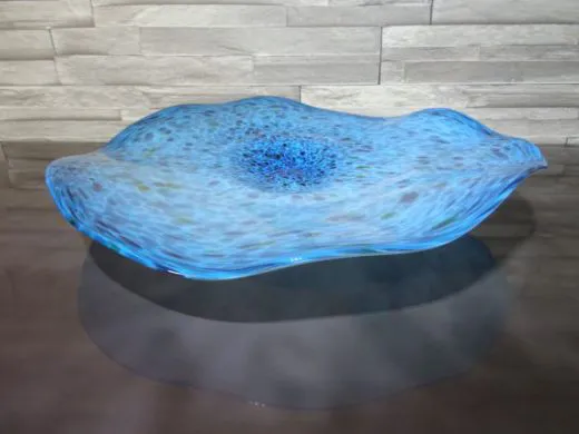 Glasschale in türkis-blau/ MACCHIE di Vetro