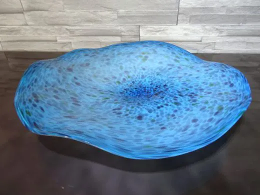 Glasschale in türkis-blau/ MACCHIE di Vetro