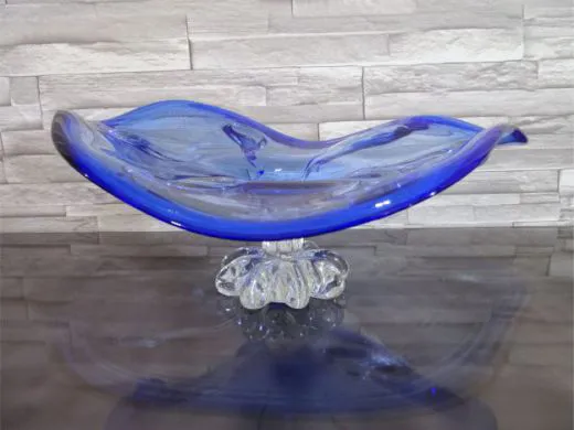 Glasschale in blau/ GOCCE di Vetro