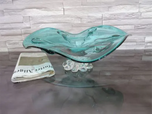 Glasschale in türkis/ GOCCE di Vetro