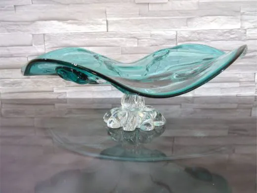 Glasschale in türkis/ GOCCE di Vetro