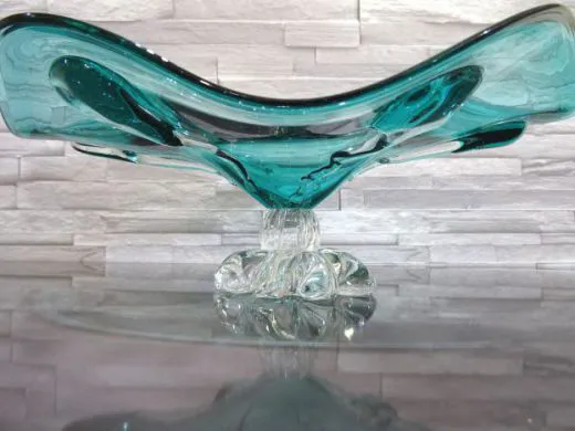Glasschale in türkis/ GOCCE di Vetro