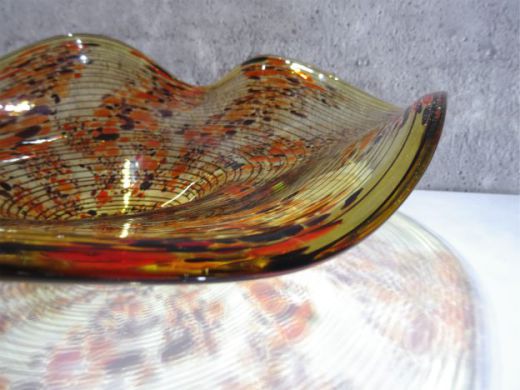Glasschale in amber/ TAMPONI di Vetro