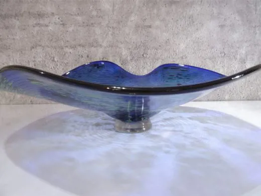 Glasschale in blau/ TAMPONI di Vetro