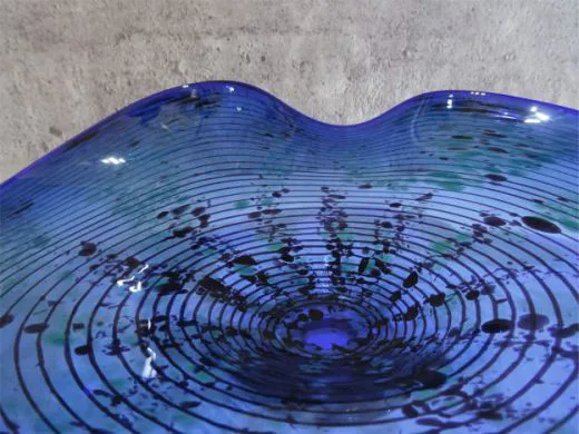 Glasschale in blau/ TAMPONI di Vetro