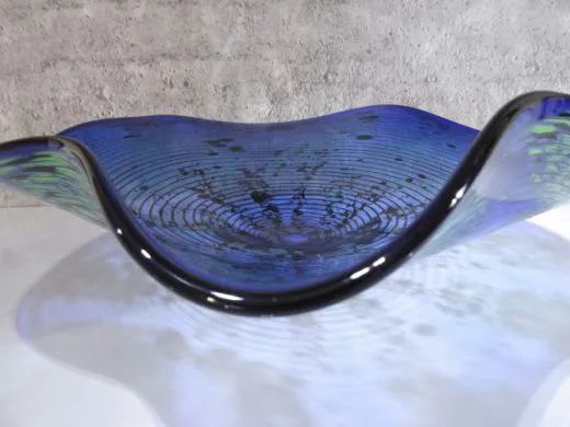 Glasschale in blau/ TAMPONI di Vetro