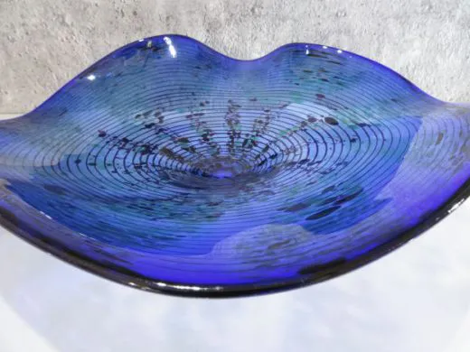 Glasschale in blau/ TAMPONI di Vetro