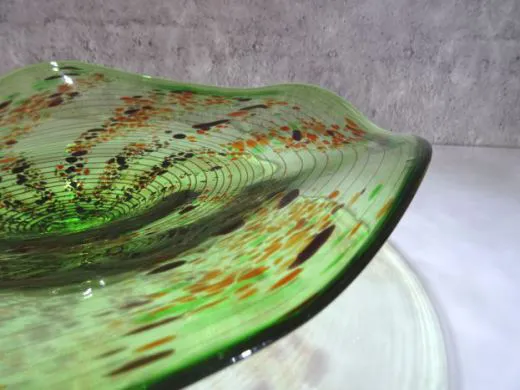 Glasschale in grün/ TAMPONI di Vetro