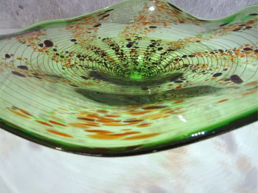 Glasschale in grün/ TAMPONI di Vetro