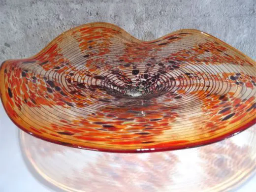 Glasschale in rot/ TAMPONI di Vetro