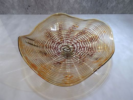 Glasschale in amber/ Punti CIOTOLA di Vetro