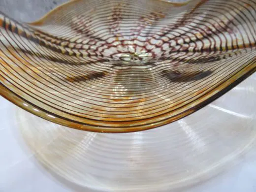 Glasschale in amber/ Punti CIOTOLA di Vetro