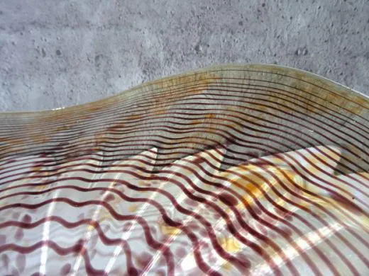 Glasschale in amber/ Punti CIOTOLA di Vetro
