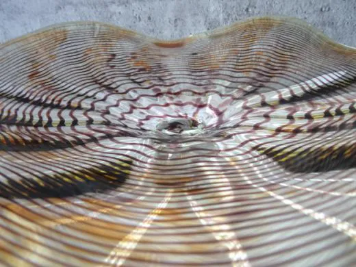 Glasschale in amber/ Punti CIOTOLA di Vetro