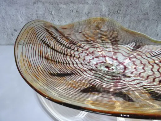 Glasschale in amber/ Punti CIOTOLA di Vetro