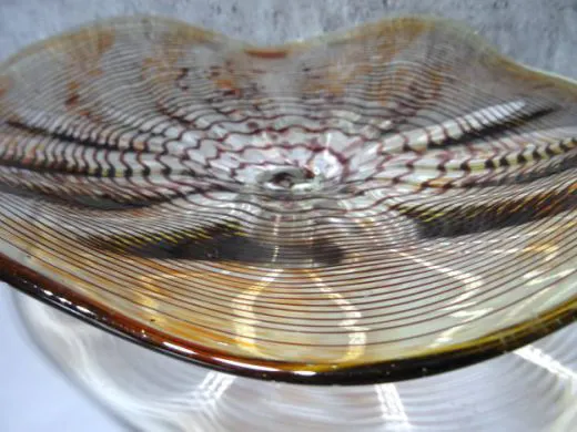 Glasschale in amber/ Punti CIOTOLA di Vetro